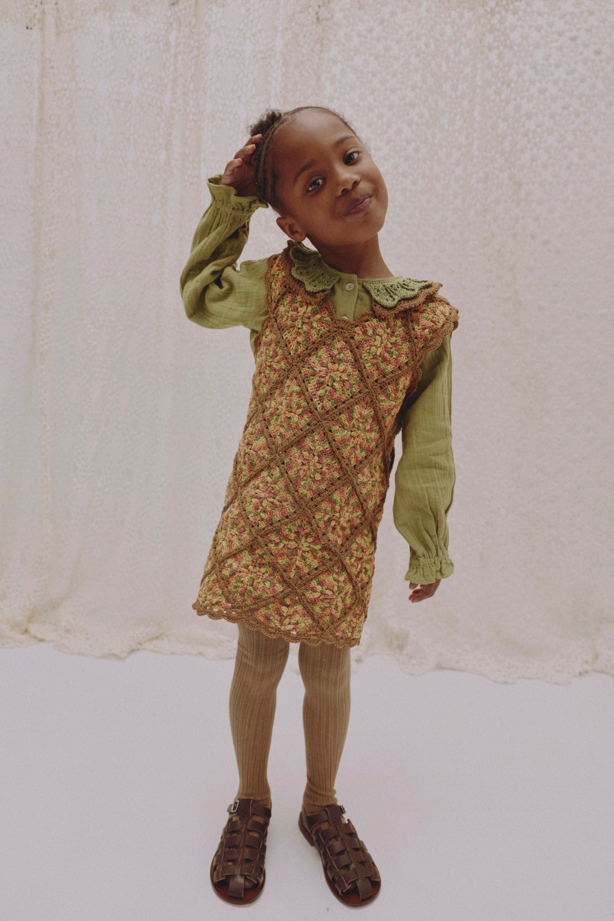 Granny Square Dress ANNA - Winterberry