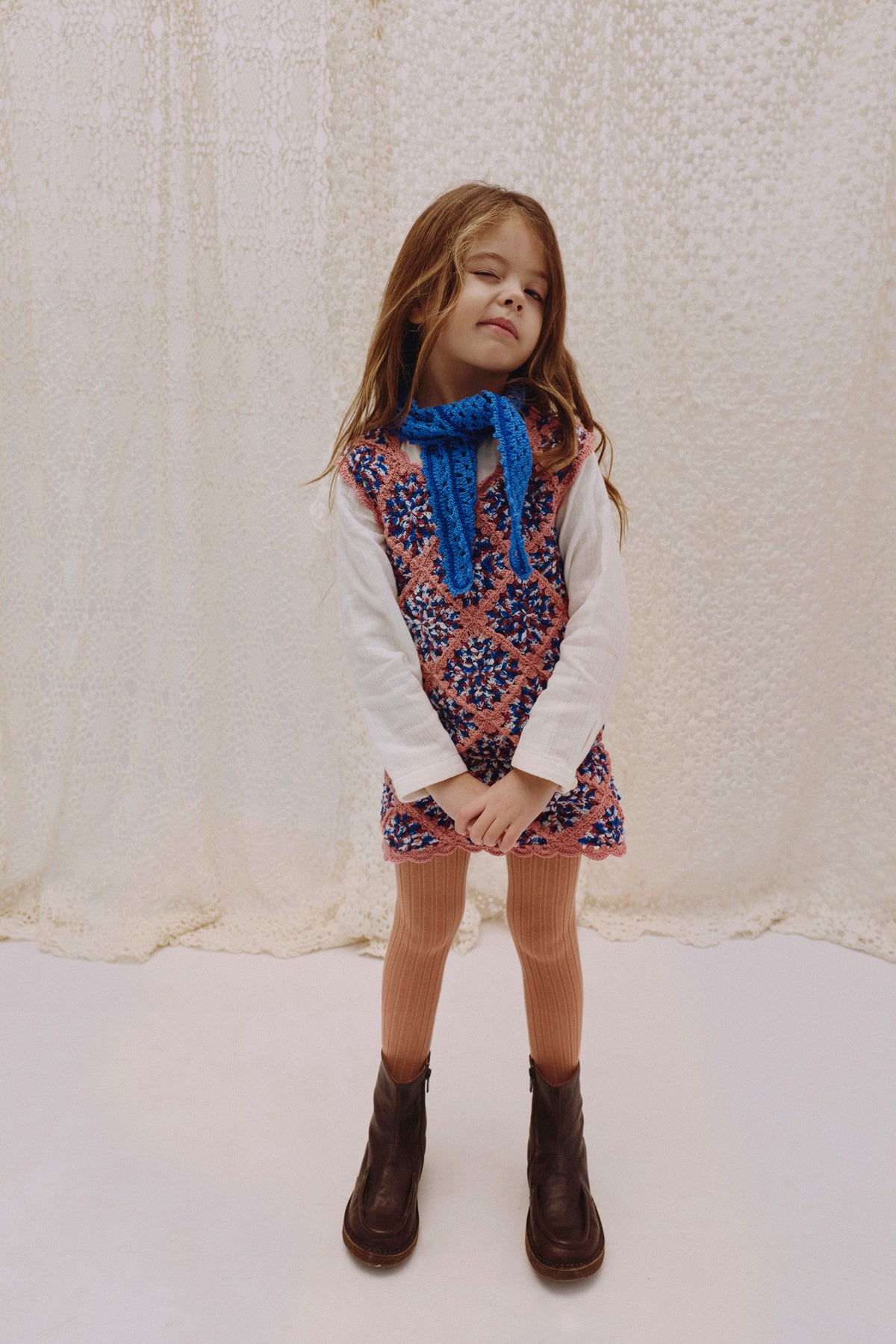 Granny Square Dress ANNA - Harvest