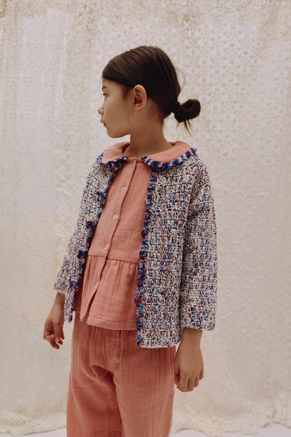 Cardigan HARLOW - Double Cotton Winterberry